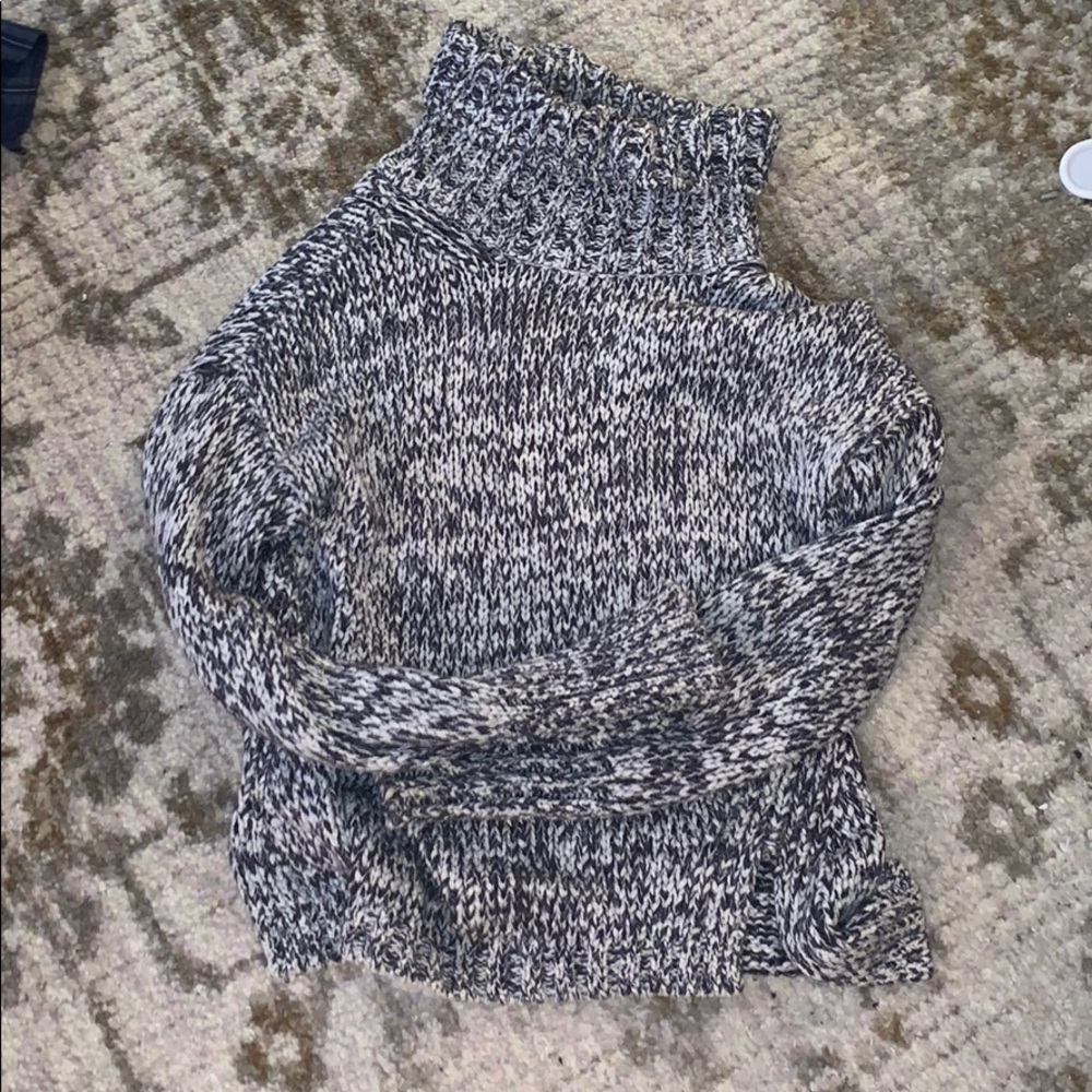 Gray and white sweater